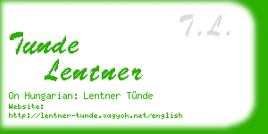 tunde lentner business card